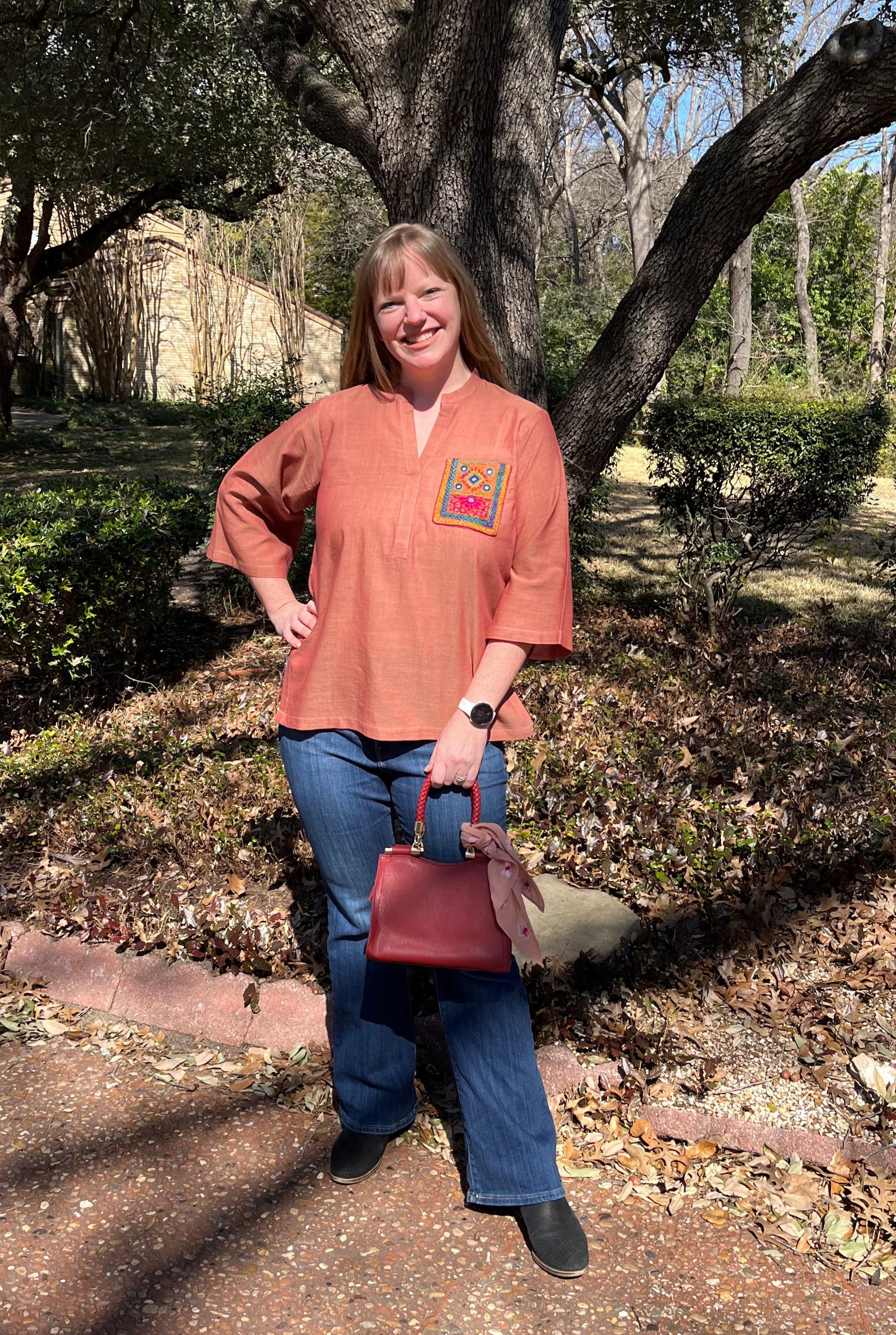 Hand-Embroidered Pocket Shirt