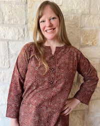 Red Ajrak Shirt