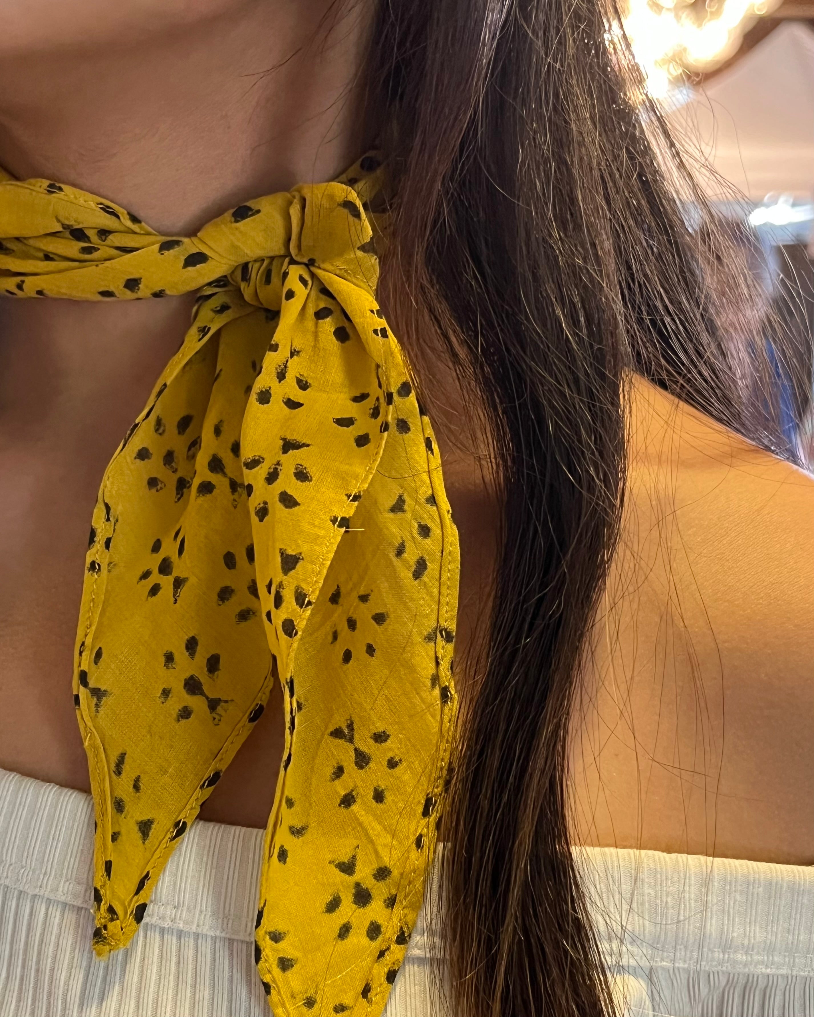 Scrunchie Bandana, Hand-Blockprinted