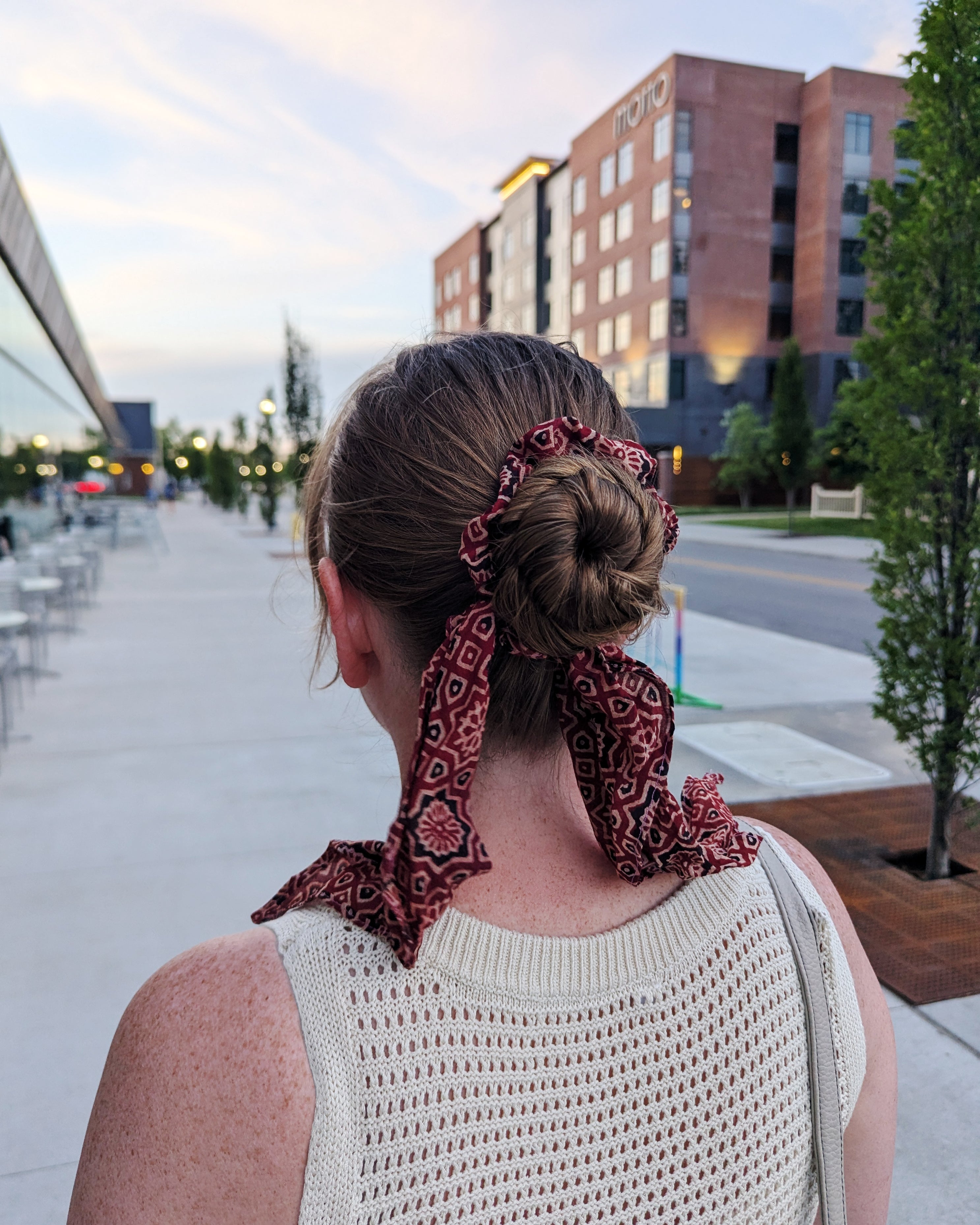 Scrunchie Bandana, Hand-Blockprinted