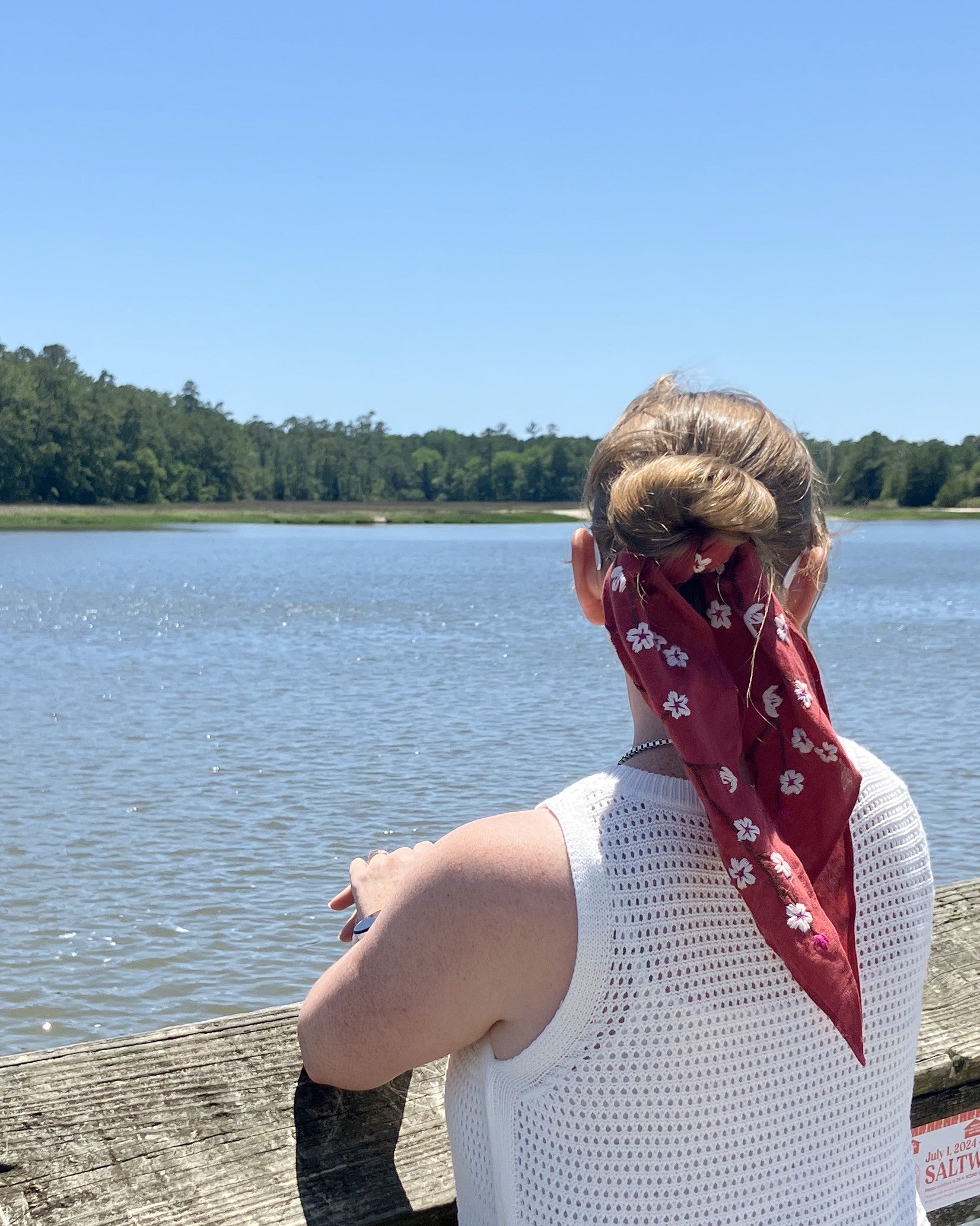 Hand-embroidered Scrunchie-Bandana