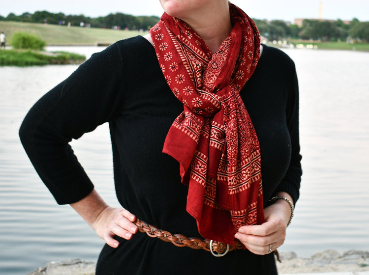 Scarf, Hand-Blockprinted